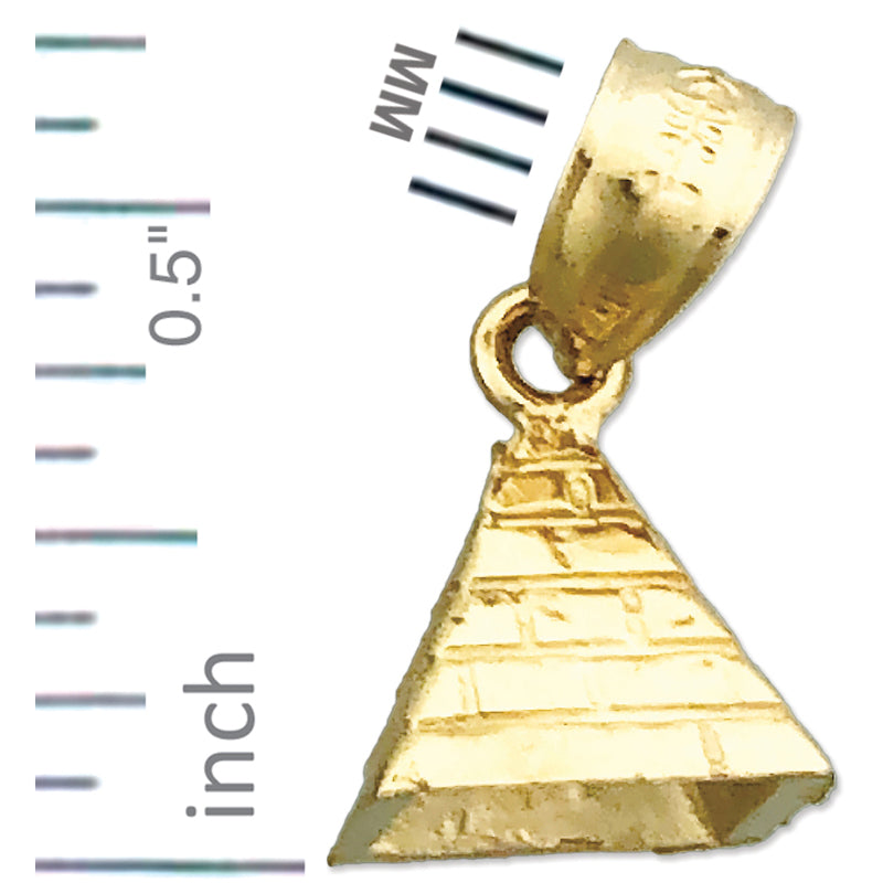 14K Gold 3-D Egyptian Pyramid Charm