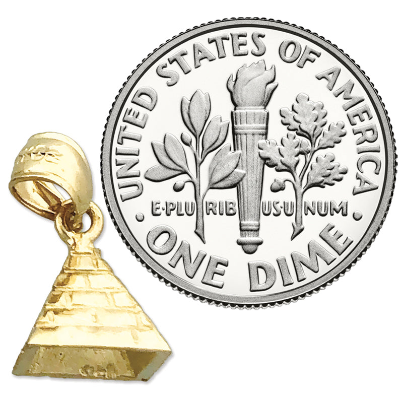 14K Gold 3-D Egyptian Pyramid Charm