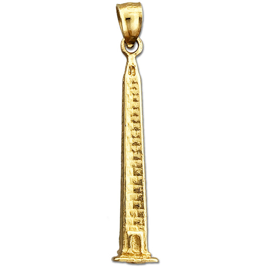 14K Gold 3D Washington Monument Pendant