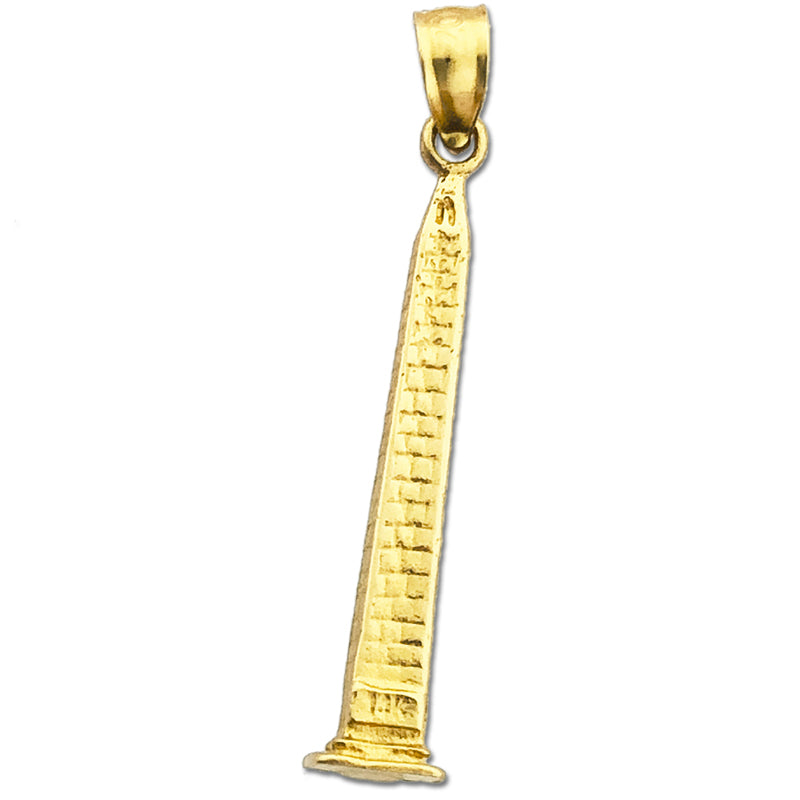14K Gold 3D Washington Monument Pendant
