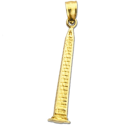 14K Gold 3D Washington Monument Pendant
