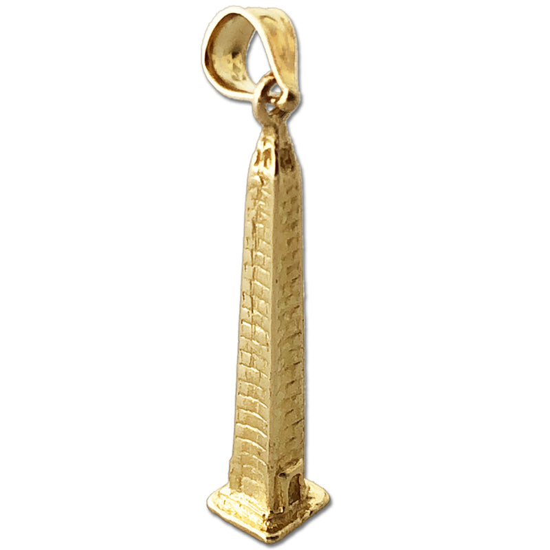 14K Gold 3D Washington Monument Pendant