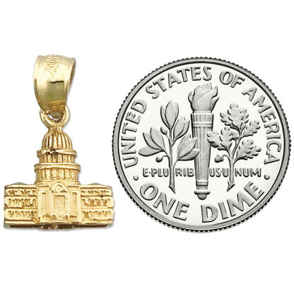 14K Gold 3D US Capitol Building Washington DC Charm
