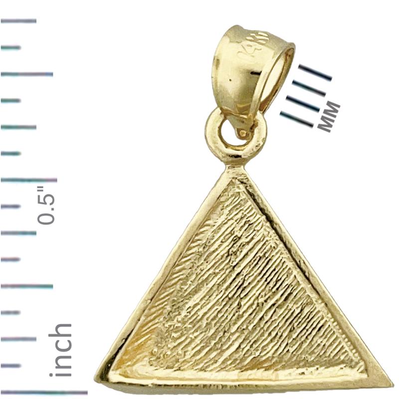 14K Gold Eye of Horus Egyptian Pyramid Charm