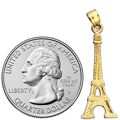 14K Gold Eiffel Tower Pendant