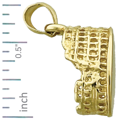 14K Gold 3D Roman Colosseum Charm