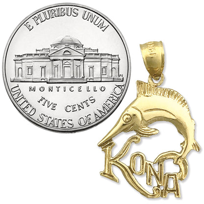 14K Gold Kona Hawaii Charm