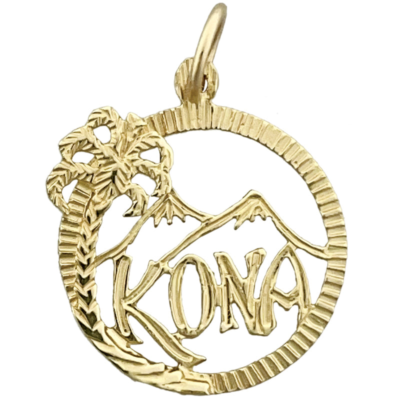 14K Gold Hawaii Kona Island Charm