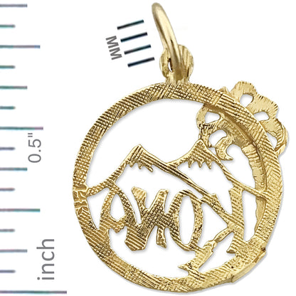14K Gold Hawaii Kona Island Charm