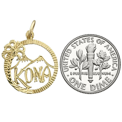 14K Gold Hawaii Kona Island Charm