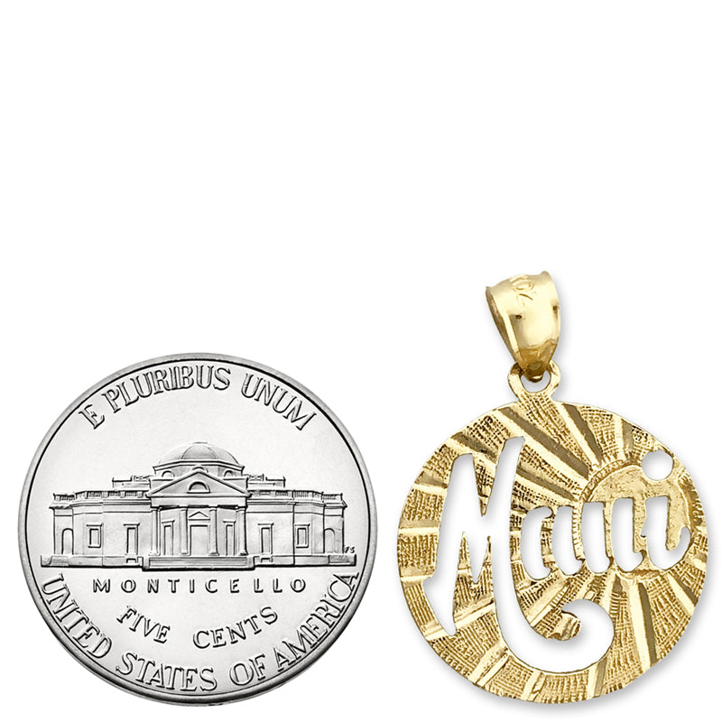 14K Gold Sunburst Maui Pendant