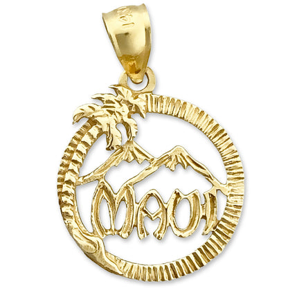14K Gold Maui in Circle Charm