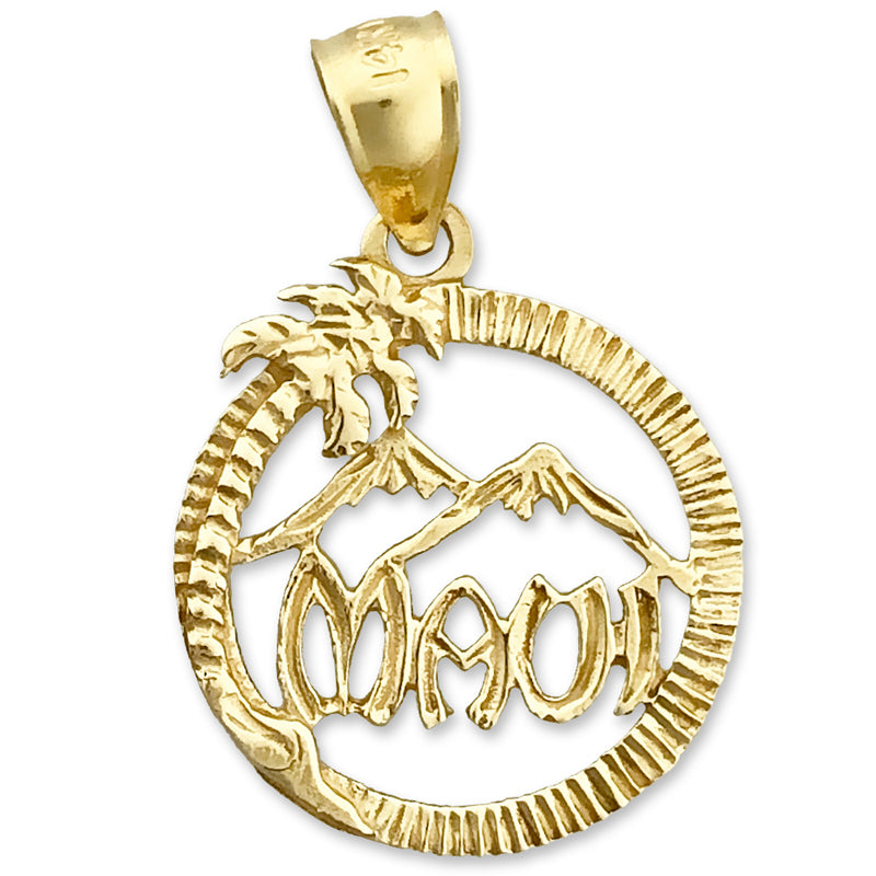 14K Gold Maui in Circle Charm