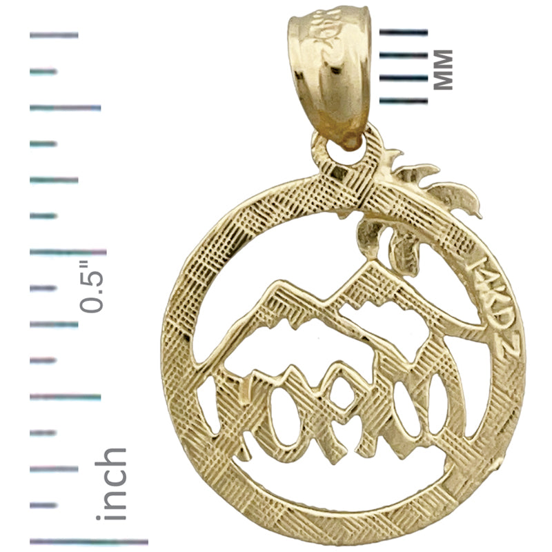 14K Gold Maui in Circle Charm