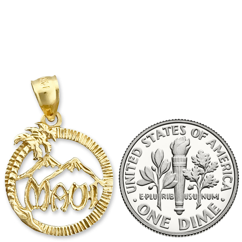 14K Gold Maui in Circle Charm