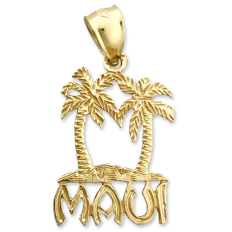 14K Gold Maui with Palm Trees Charm