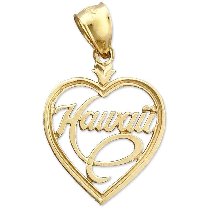 14K Gold Hawaii in Heart Charm
