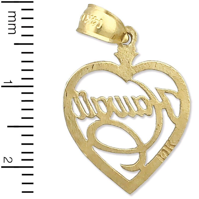 14K Gold Hawaii in Heart Charm