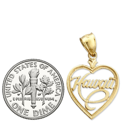 14K Gold Hawaii in Heart Charm