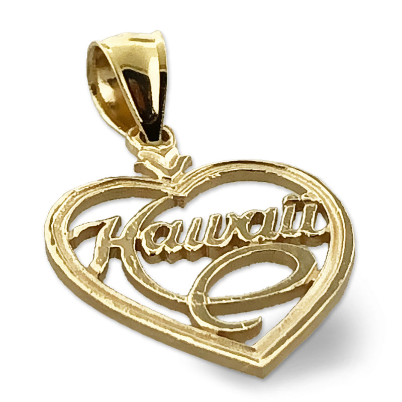 14K Gold Hawaii in Heart Charm