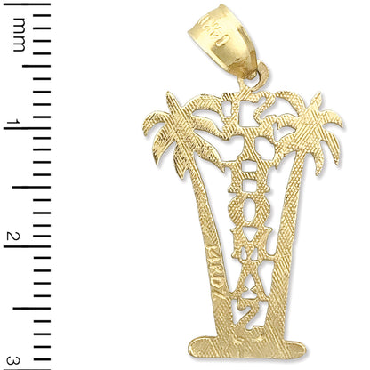 14K Gold Saint Thomas Palm Trees Charm