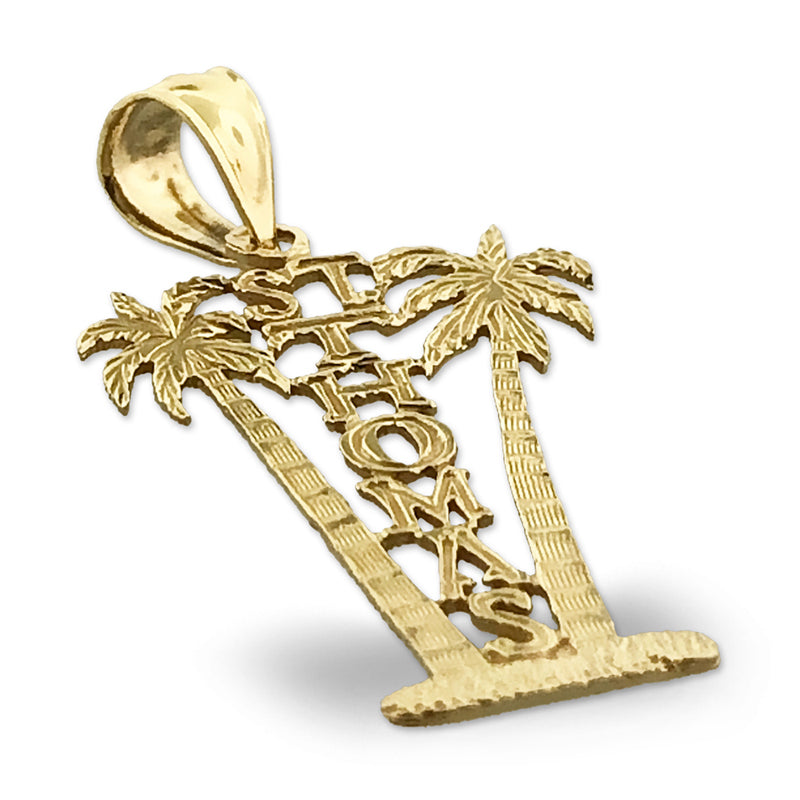 14K Gold Saint Thomas Palm Trees Charm