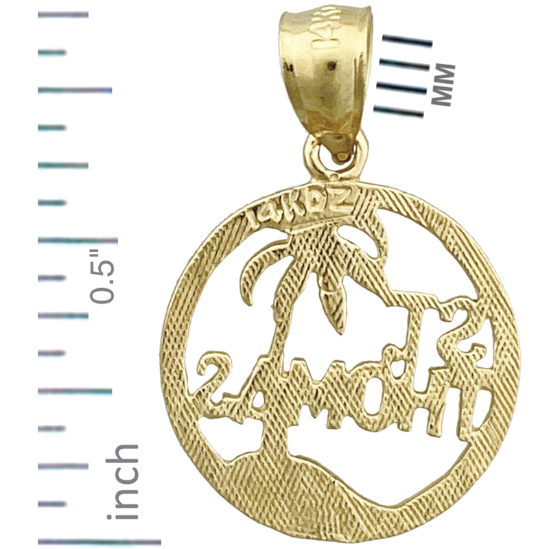 14K Gold Saint Thomas in Circle Charm