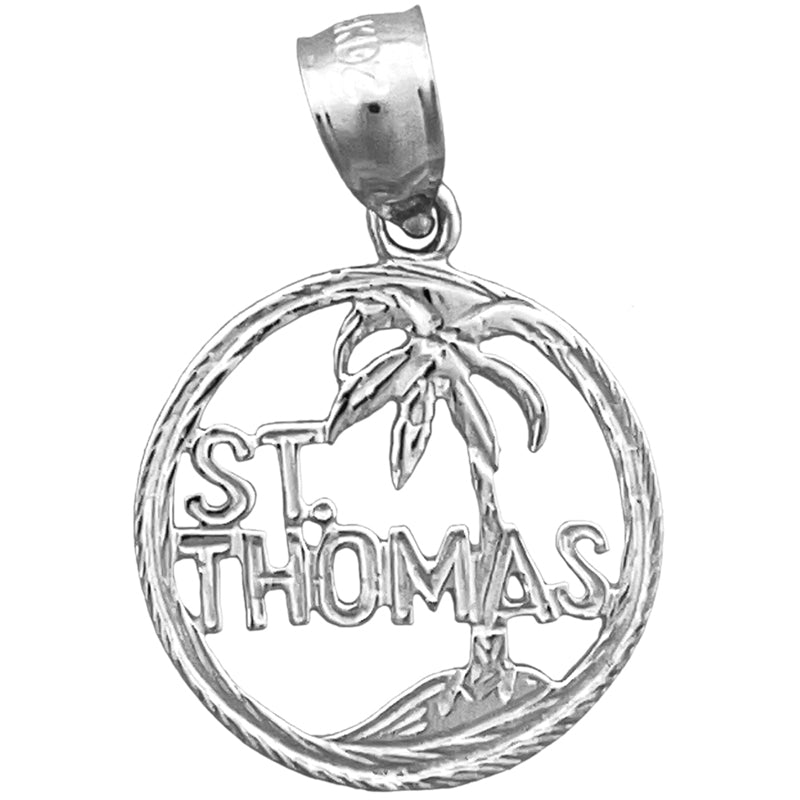 14K Gold Saint Thomas in Circle Charm