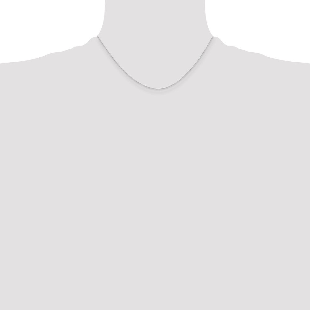 14k White Gold .4 mm Carded Cable Rope Chain Necklace