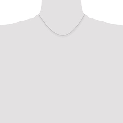 14k White Gold .4 mm Carded Cable Rope Chain Necklace