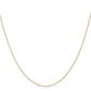 14K Yellow Gold .4 mm Carded Cable Rope Chain Necklace