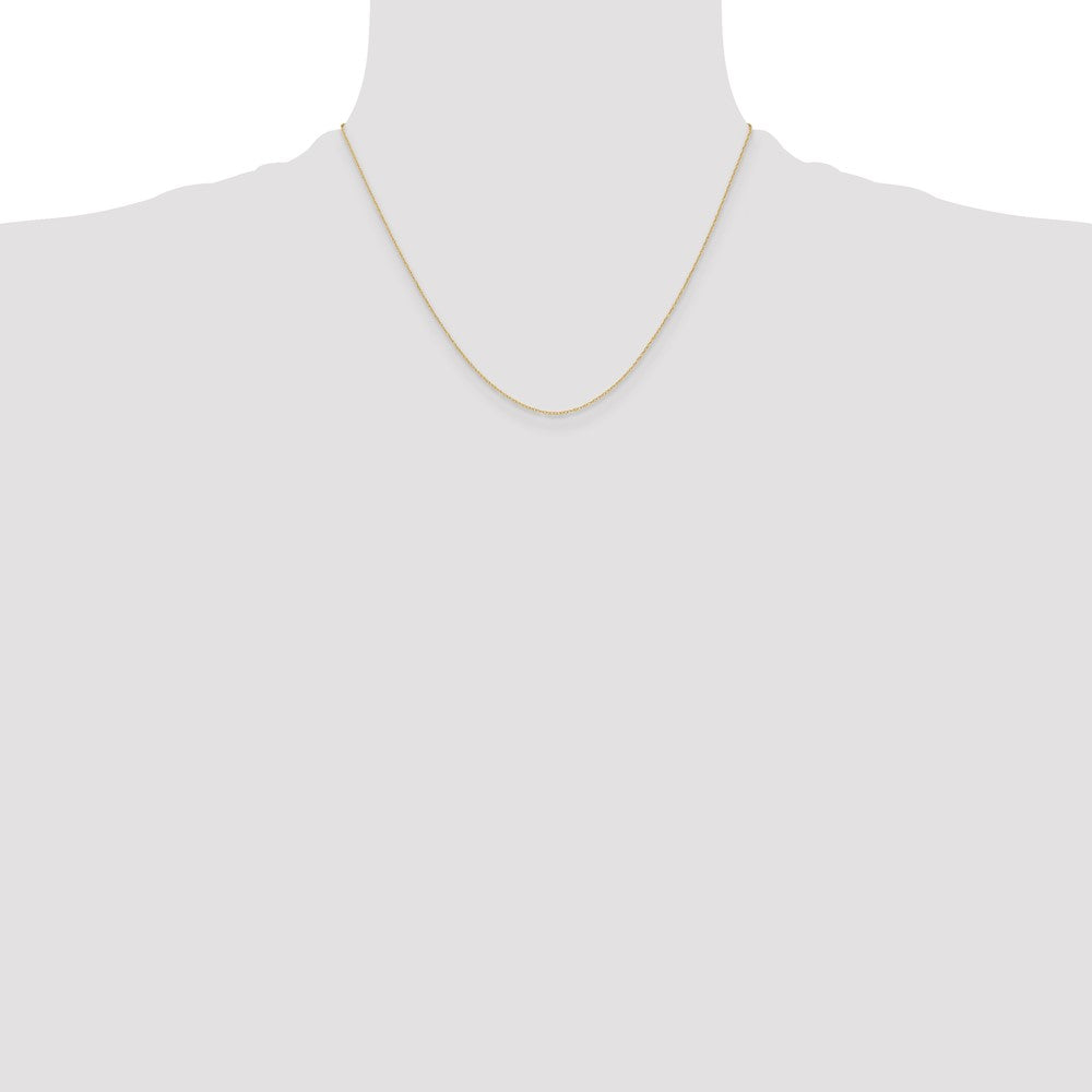 14K Yellow Gold .4 mm Carded Cable Rope Chain Necklace