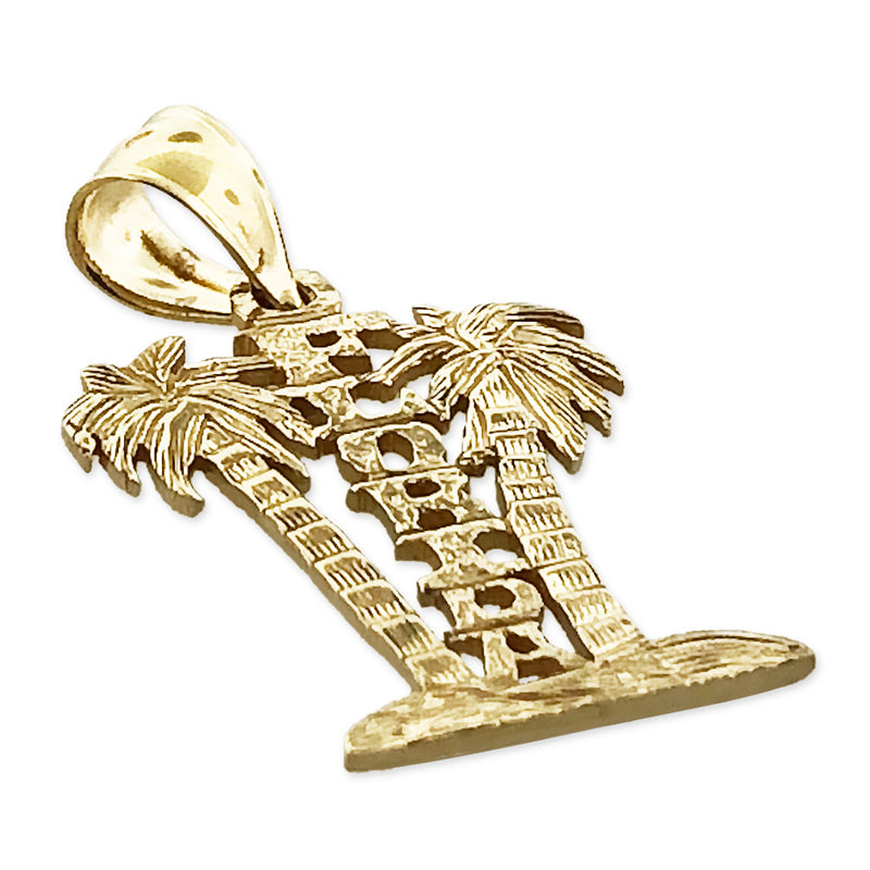 14K Gold Florida with Palm Trees Charm