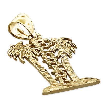 14K Gold Florida with Palm Trees Charm