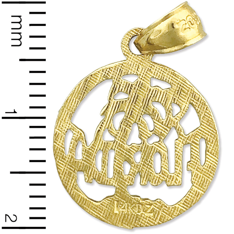 14K Gold Florida in Circle Charm