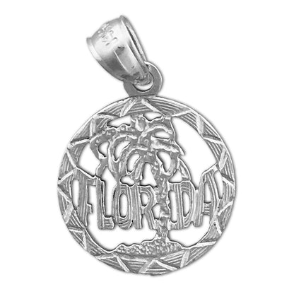 14K Gold Florida in Circle Charm