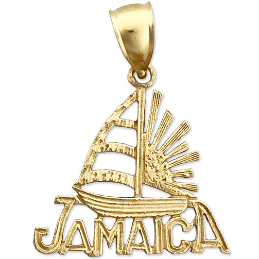 14K Gold Jamaica Sailboat Sunset Charm