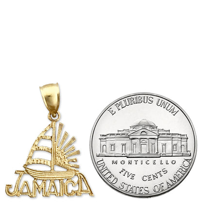 14K Gold Jamaica Sailboat Sunset Charm