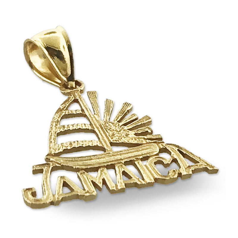 14K Gold Jamaica Sailboat Sunset Charm