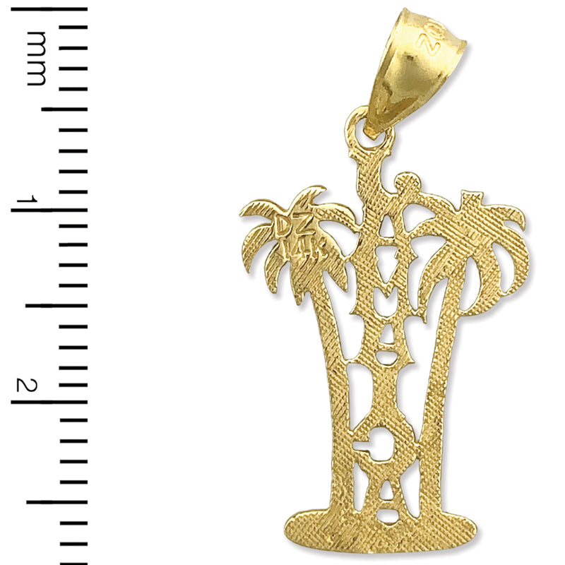 14K Gold Jamaica with Palm Trees Charm