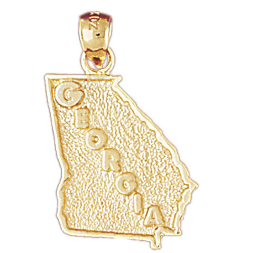14K Gold Georgia State Map Pendant
