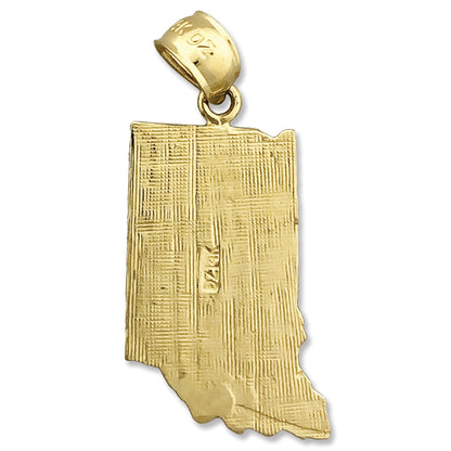 14K Gold Indiana State Map Charm