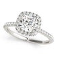 1.20Ct. Swarovski Round Diamond Halo Engagement Ring Set 14K Solid White Gold