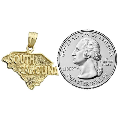 Sc Gold 14K Gold South Carolina State Map Pendant | Goldia.com