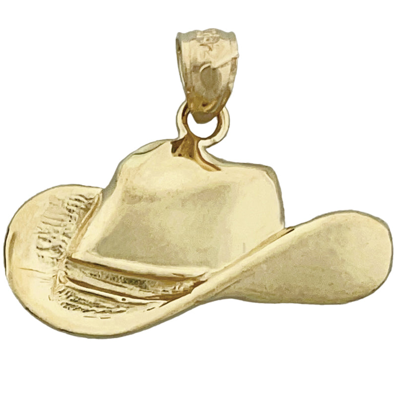 14K Gold Western Cowboy Hat Pendant