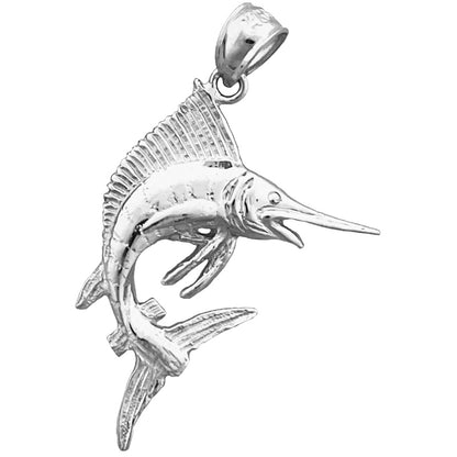 14K Gold Sealife Sailfish Pendant