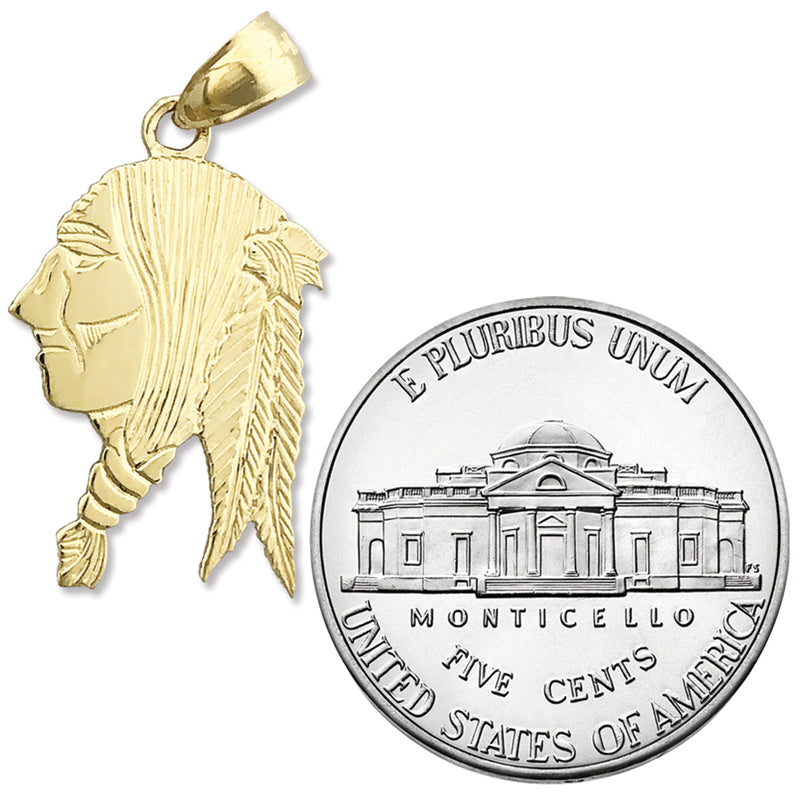 14K Gold Native American Wise Man Charm