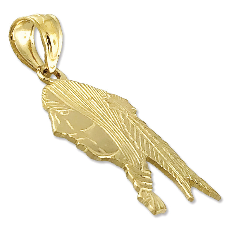 14K Gold Native American Wise Man Charm