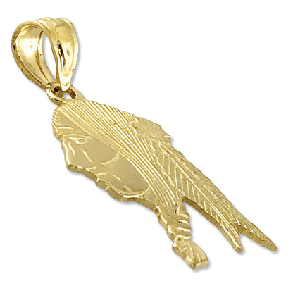 14K Gold Native American Wise Man Charm