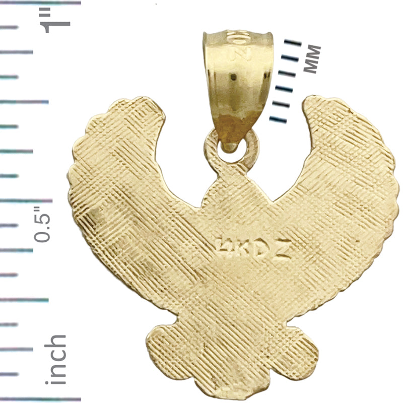 14K Gold Phoenix Bird Pendant